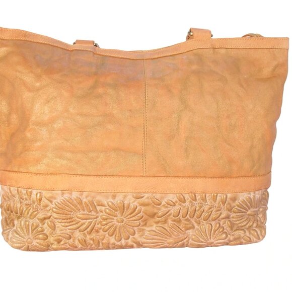 SUNDANCE ANABAGLISH Sunblossom $160 Caramel Leather Tote Bag - HAND MADE - Picture 5 of 13